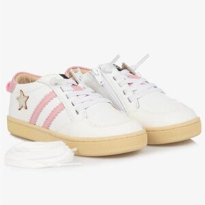 Old Soles Wos Runner White and Pink Star Sneakers eu 31 US 13.5 new in box